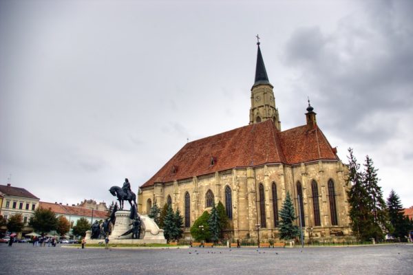 Cluj Saint Michael Catedral and the statue of Matias Rex-Private Dracula tour -Romania private tours